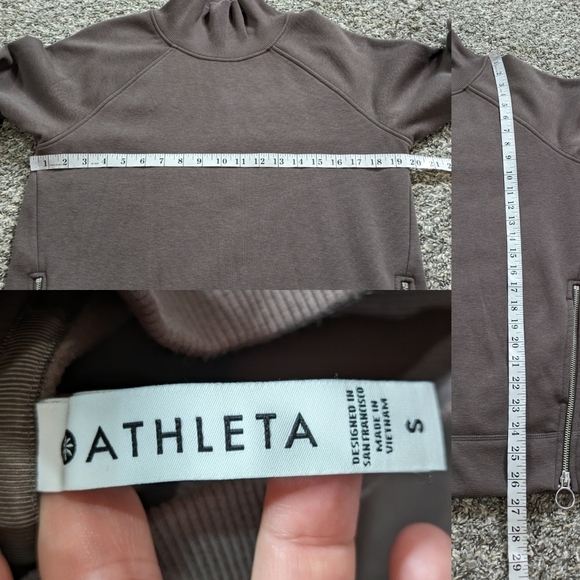 Athleta brown turtleneck long sleeve sweatshirt S - Picture 11 of 11